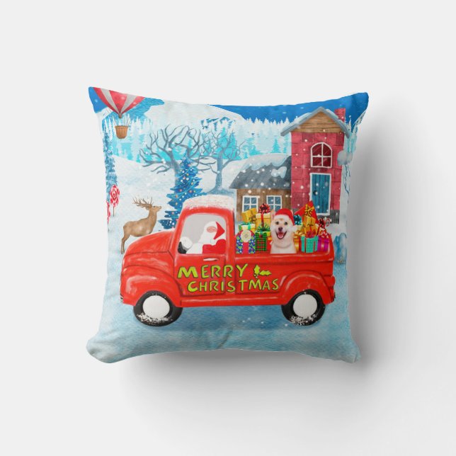 Almofada Shiba Inu Cão Entrega de Natal Neve (Frente)