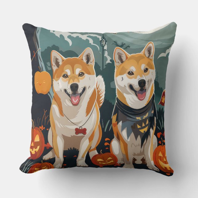 Almofada Shiba Inu Halloween Spooky (Frente)