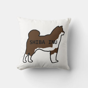 Almofada Shiba Inu nome silhueta sésamo vermelho