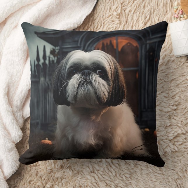 Almofada Shih Tzu Halloween Scary (Cobertor)