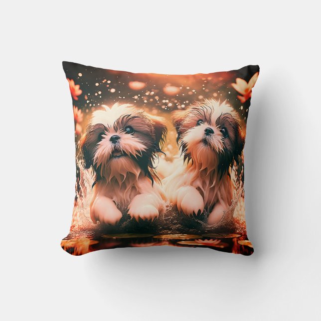 Almofada Shih Tzu Pond Play (Frente)