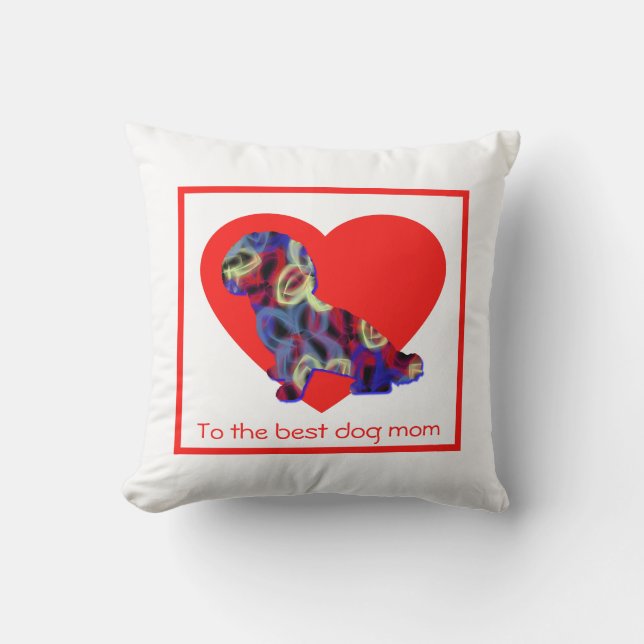 Almofada Shihpoo Silhouette Dog Red Heart Day (Frente)