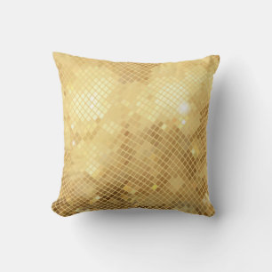 Almofada Shimmering Douradas Ondas: Textura Mosaica