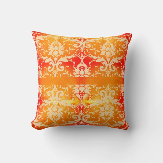 Almofada Shimmering Orange Vintage Scroll (Frente)