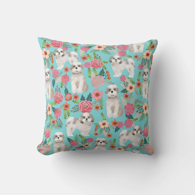 Almofada shitzu florals cachorro travesseiro decor bonito (Frente)