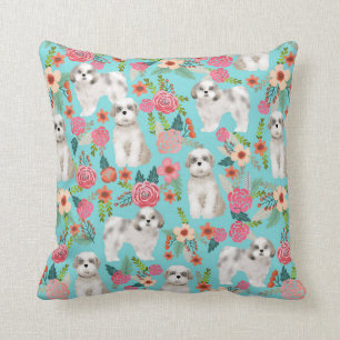 Almofada shitzu florals cachorro travesseiro decor bonito