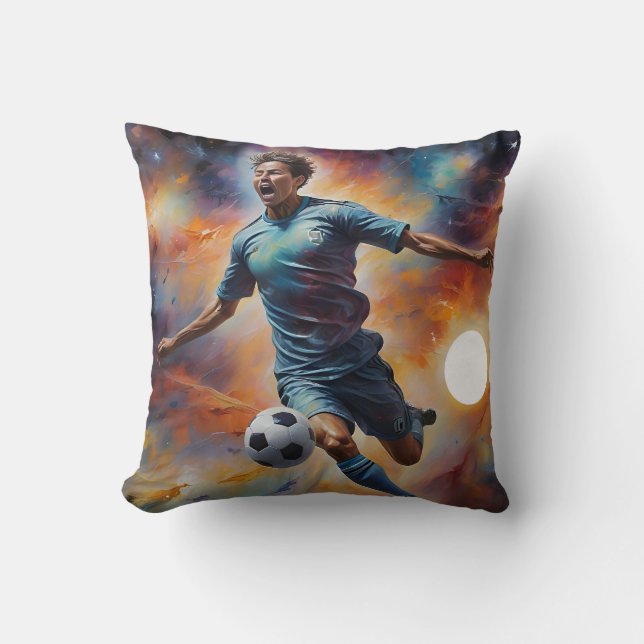 Almofada Shot Soccer da Nebulosa Espacial (Frente)