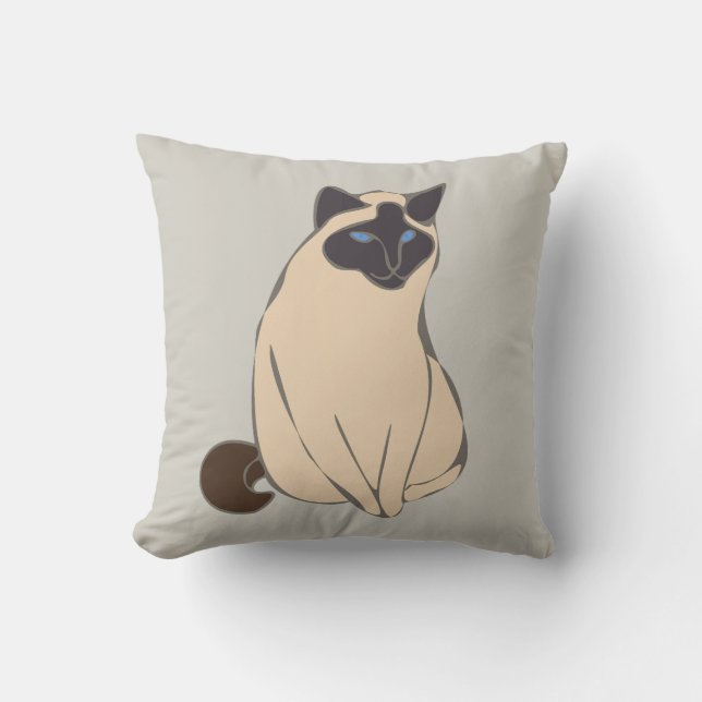 Almofada Siamese Cat Throw Pillow (Frente)