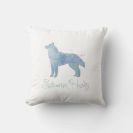 Almofada Siberian Husky Watercolor Design