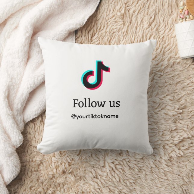 Almofada siga-nos tiktok username social media add texto QR (Cobertor)