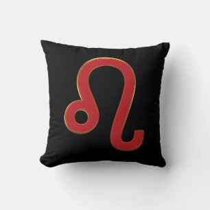 Almofada Signo Zodíaco Vermelho LEO Julho Agosto Aniversári