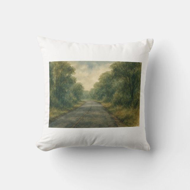 Almofada Silêncio Floresta Silenciosa Estrada Cadeado (Frente)