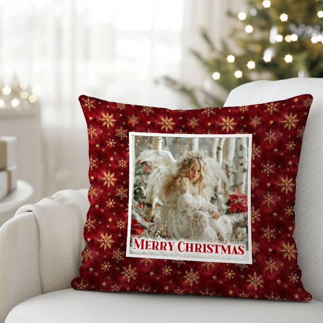Almofada Silent Angel Red Gold Christmas Gift Pillow (Silent Angel Red Gold Christmas Gift Pillow)