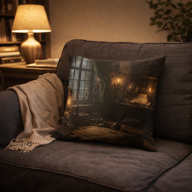 Almofada Silent Cabin — Pirate Ship Interior Throw Pillow (Criador carregado)