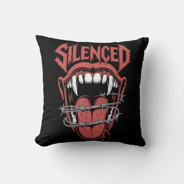 Almofada Silent Scream Mouth Illustration (Frente)