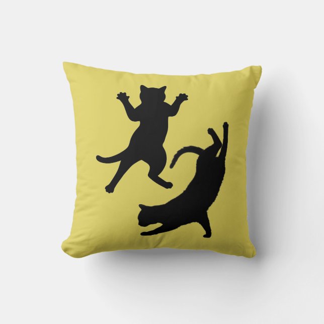 Almofada Silhouette Gato Engraçado (Frente)