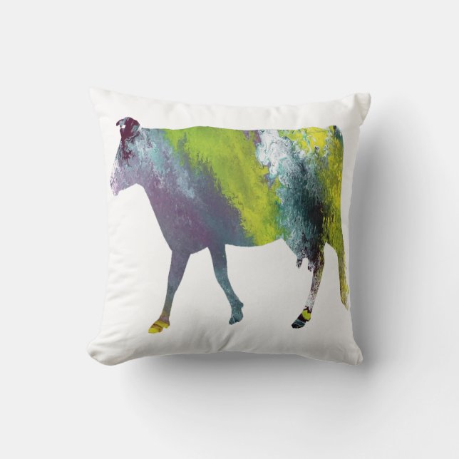 Almofada Silhueta abstrata da vaca de Guernsey (Frente)