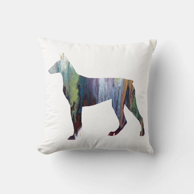 Almofada Silhueta abstrata do Doberman (Frente)