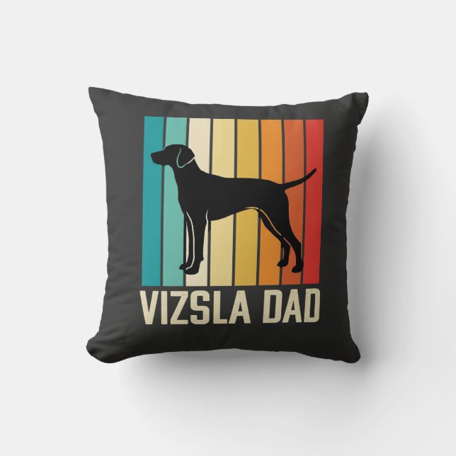 Almofada Silhueta de Cachorro Pai Vizsla Retro (Frente)