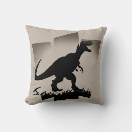 Almofada Silhueta de dinossauros minimalista em campo de pa