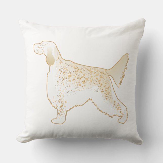 Almofada Silhueta de Ilustração de Cachorro Inglês (Frente)