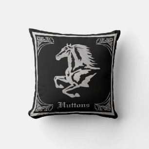 Almofada Silhueta de prata elegante do cavalo