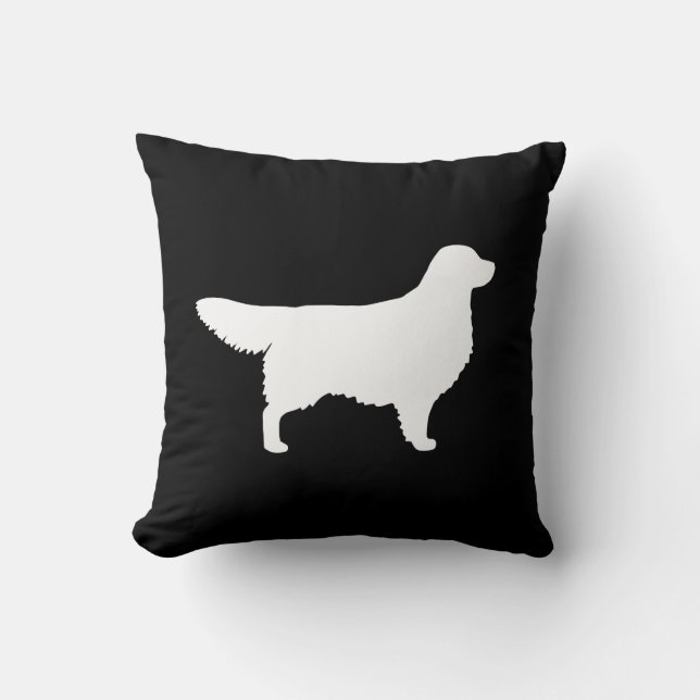 Almofada Silhueta de Retriever Dourado Branco (Frente)