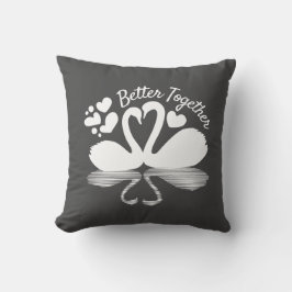 Almofada Silhueta do Cisne do casal na Água