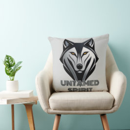 Almofada Silhueta do lobo monocromático em um estilo Abstra