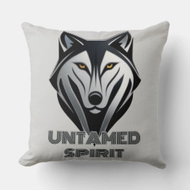 Almofada Silhueta do lobo monocromático em um estilo Abstra