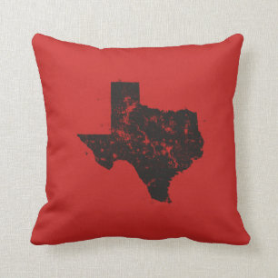 Almofada Silhueta do mapa do estado do vintage de Texas