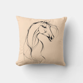 Almofada Silhueta Elegante de Contorno de Cavalos