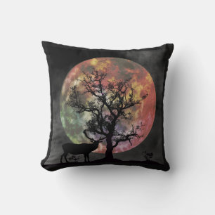 Almofada Silhueta Elk bonito no Travesseiro decorativo Luar