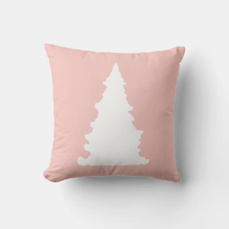 Almofada Silhueta minimalista de árvore de Natal rosa