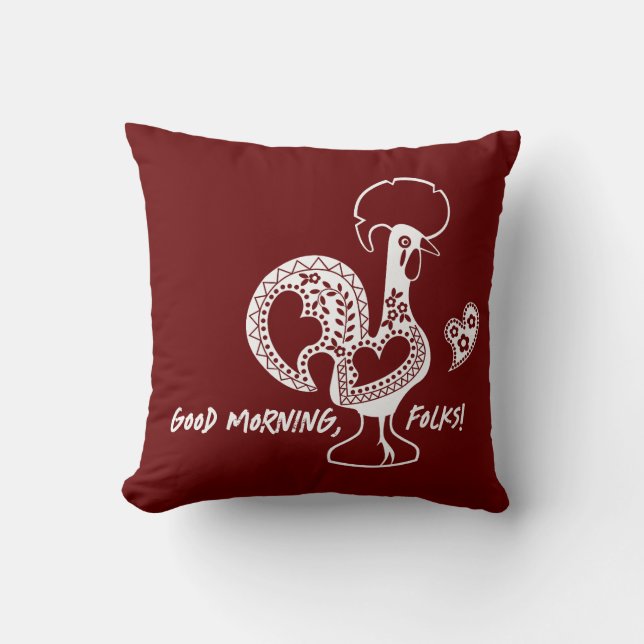 Almofada Silhueta Moderna do Galo Português (Frente)