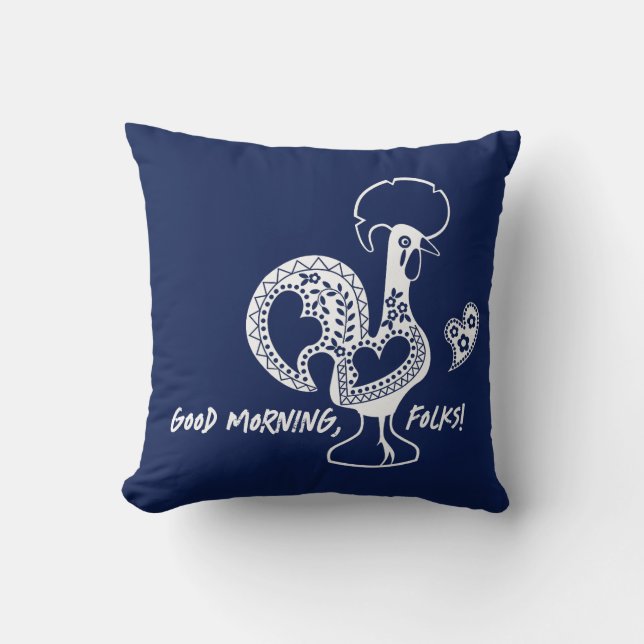 Almofada Silhueta Moderna do Galo Português (Frente)