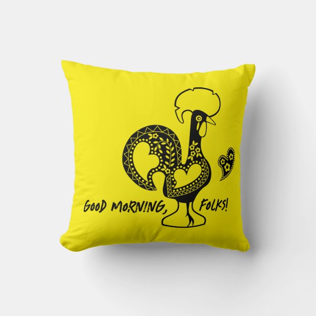 Almofada Silhueta Moderna do Galo Português (Frente)