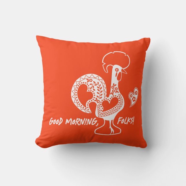 Almofada Silhueta Moderna do Galo Português (Frente)