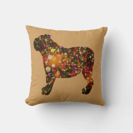 Almofada Silhueta Sparkly de Bokeh do buldogue