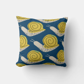 Almofada Silhuetas de caracóis: padrão amarelo, rosa.