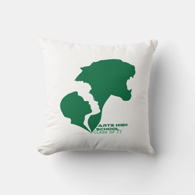 Almofada Silhuetas verdes para Segundos graus de artes pers (Frente)