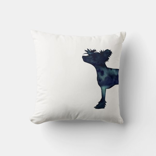 Almofada Silhuette de Preto Crestado Chinês (Frente)