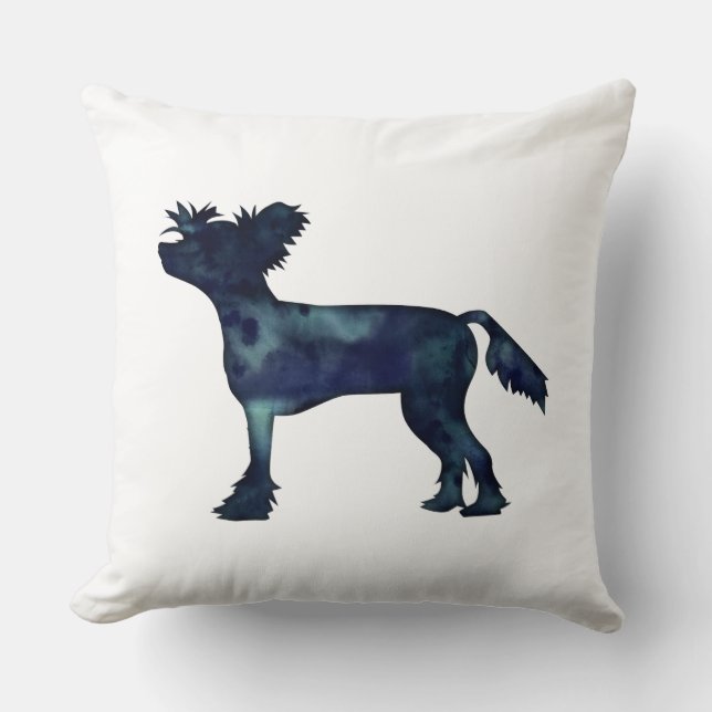 Almofada Silhuette de Preto Crestado Chinês (Frente)