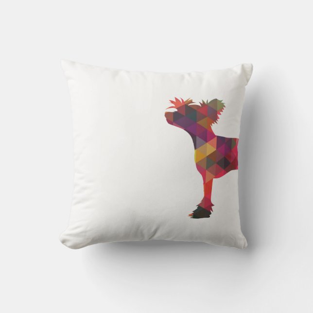 Almofada Silhuette Geométrico de Cães Detidos Chineses (Frente)