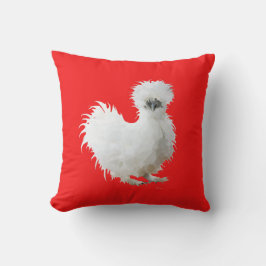 Almofada Silkie Chicken on Red