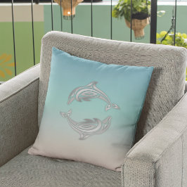 Almofada Silver Dolphin Turquoise Modern Maritime