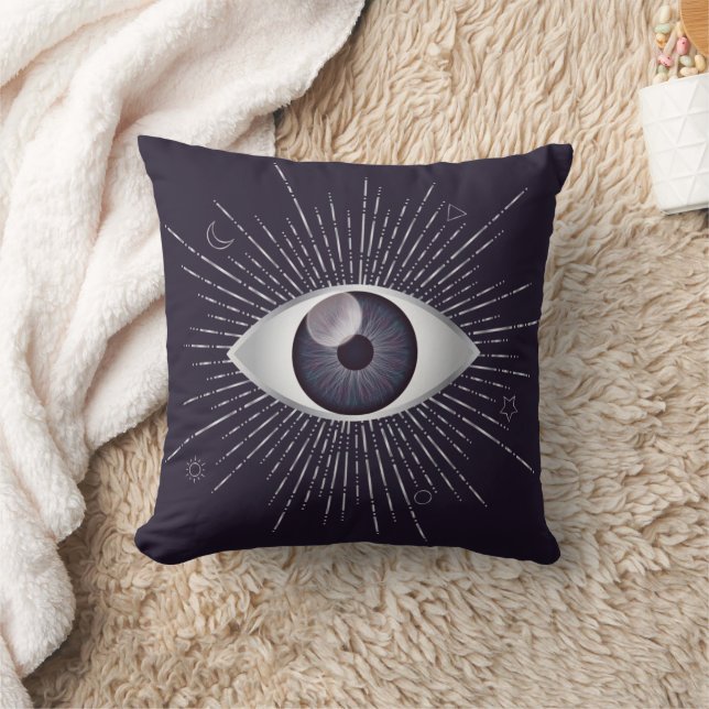Almofada Silver e Violet Mystic Mau Eye Nazar Mati (Cobertor)