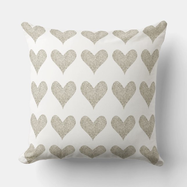 Almofada Silver Glitter Heart (Frente)