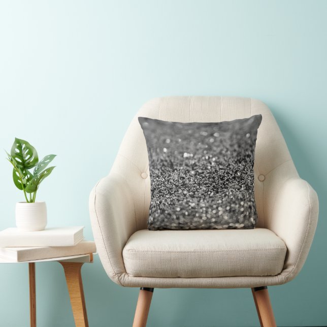 Almofada Silver Gray Glitter Bokeh Glam 2 (Cadeira)