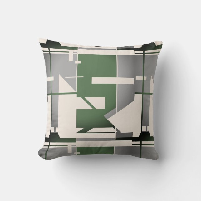 Almofada Silver Olive Beige Bold Southwest Abstrato (Frente)